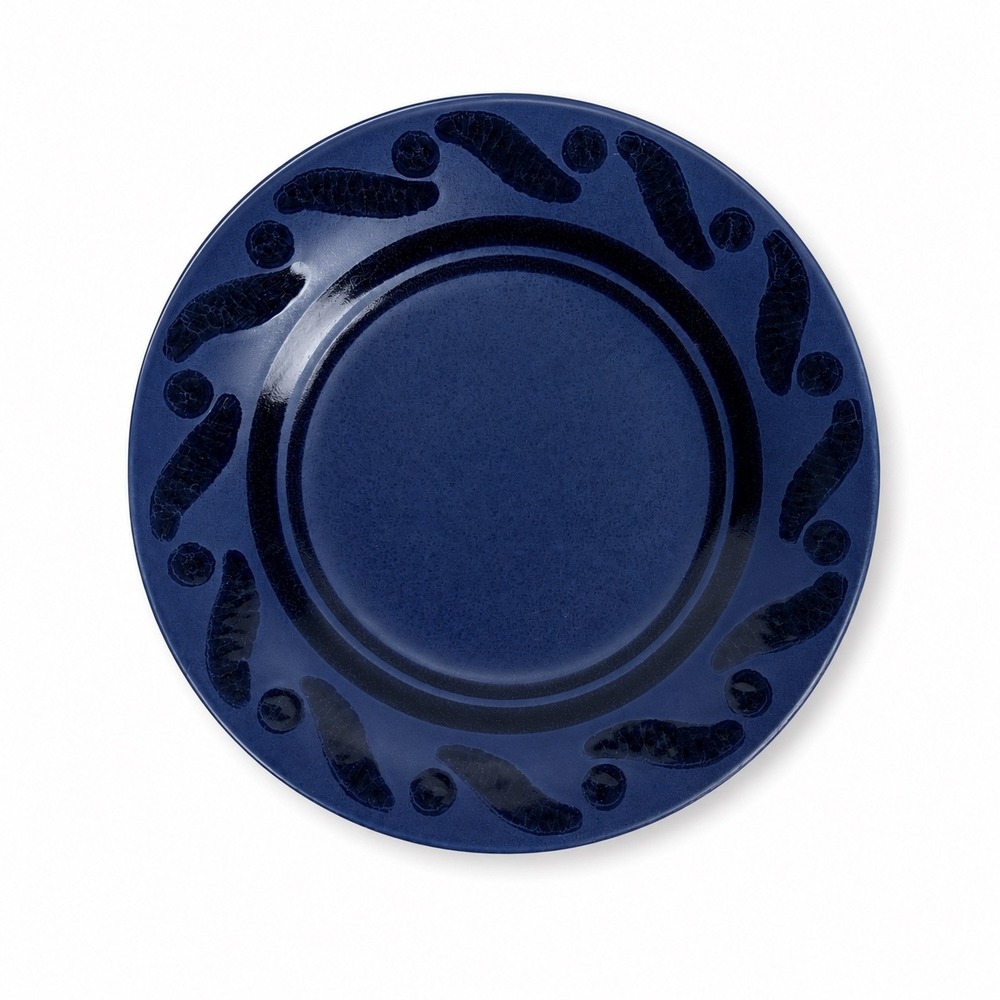 Pfaltzgraff Morning Light Blue Salad Dessert Plate Embossed Swirl Stoneware‎